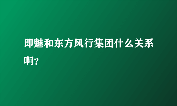 即魅和东方风行集团什么关系啊？