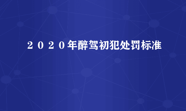 ２０２０年醉驾初犯处罚标准