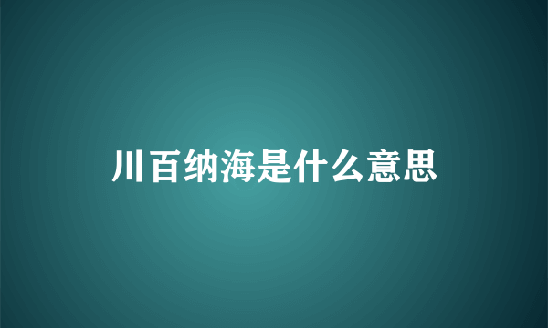 川百纳海是什么意思