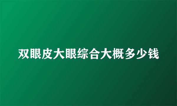 双眼皮大眼综合大概多少钱