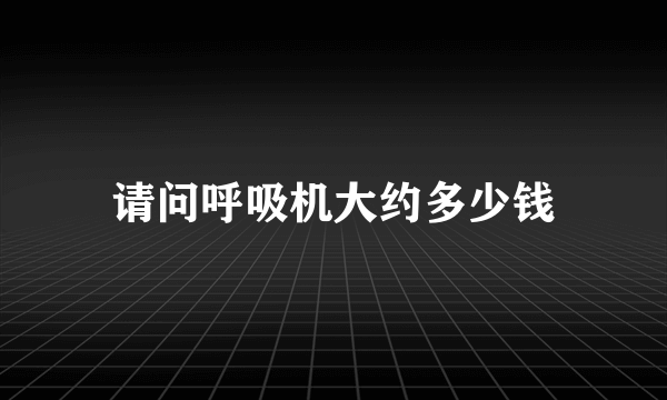 请问呼吸机大约多少钱