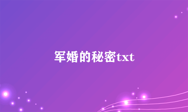 军婚的秘密txt