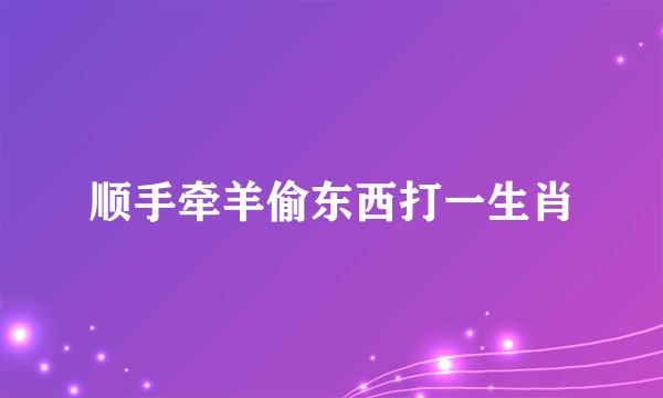 顺手牵羊偷东西打一生肖