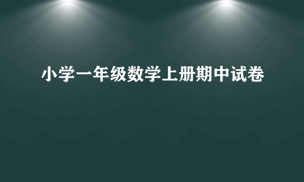 小学一年级数学上册期中试卷