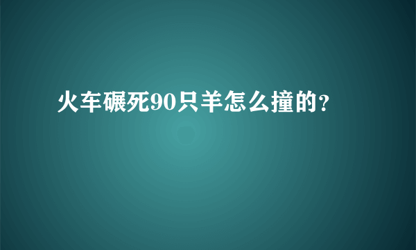 火车碾死90只羊怎么撞的？