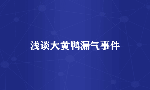 浅谈大黄鸭漏气事件