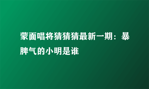 蒙面唱将猜猜猜最新一期：暴脾气的小明是谁