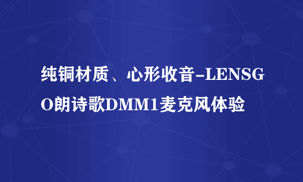 纯铜材质、心形收音-LENSGO朗诗歌DMM1麦克风体验