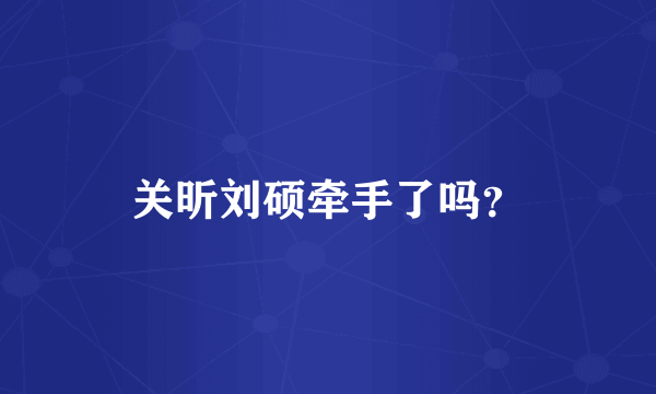 关昕刘硕牵手了吗？