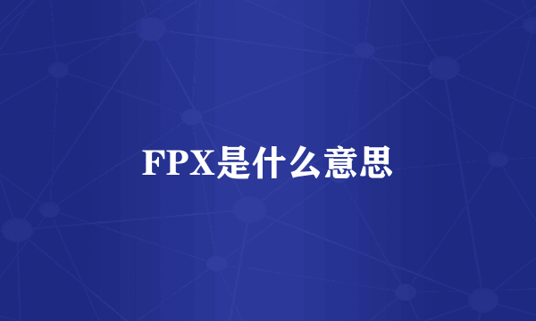 FPX是什么意思