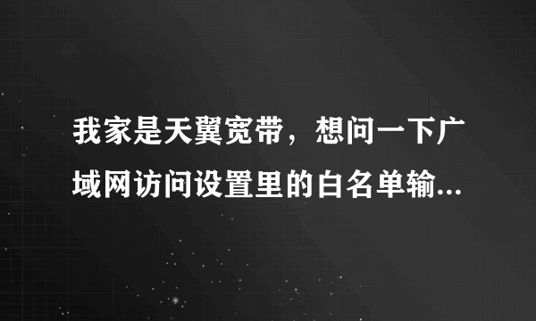 我家是天翼宽带，想问一下广域网访问设置里的白名单输入自家URL是不是除了自己家的可以登录，其他不行？