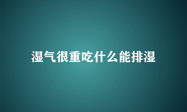 湿气很重吃什么能排湿