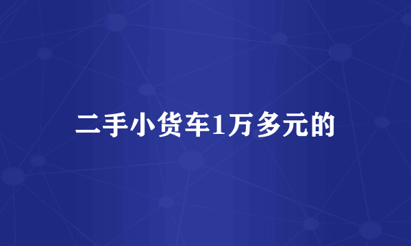 二手小货车1万多元的