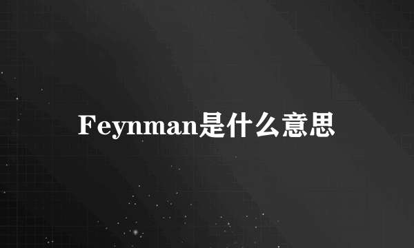 Feynman是什么意思