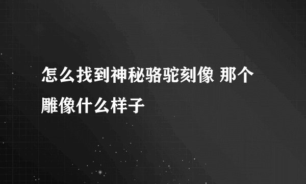 怎么找到神秘骆驼刻像 那个雕像什么样子