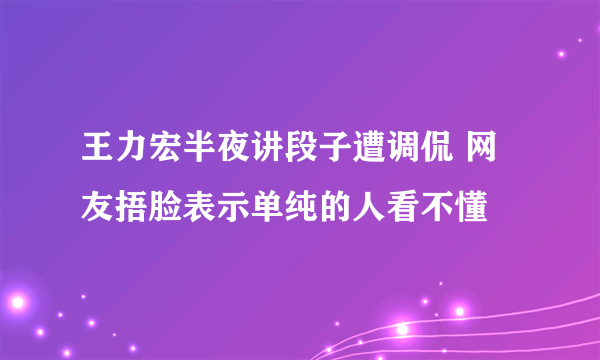 王力宏半夜讲段子遭调侃 网友捂脸表示单纯的人看不懂