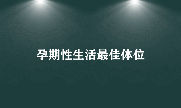 孕期性生活最佳体位