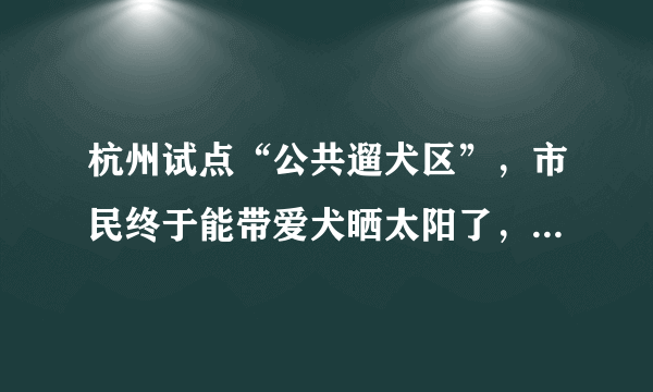 杭州试点“公共遛犬区”，市民终于能带爱犬晒太阳了，你怎么看？