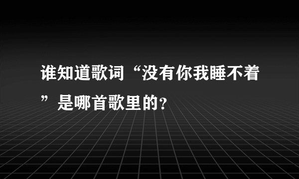 谁知道歌词“没有你我睡不着”是哪首歌里的？