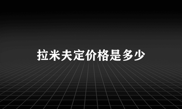 拉米夫定价格是多少