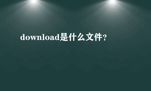 download是什么文件？