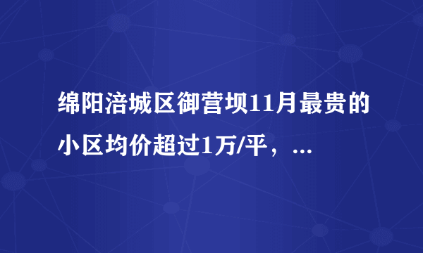 绵阳涪城区御营坝11月最贵的小区均价超过1万/平，均价7370元/平