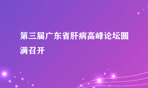 第三届广东省肝病高峰论坛圆满召开