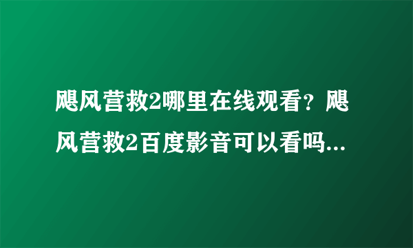 飓风营救2哪里在线观看？飓风营救2百度影音可以看吗？飓风营救2哪里有下载地址啊