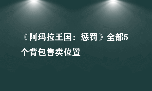 《阿玛拉王国：惩罚》全部5个背包售卖位置