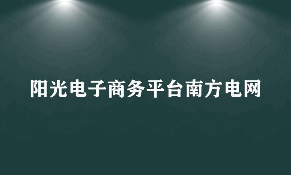 阳光电子商务平台南方电网