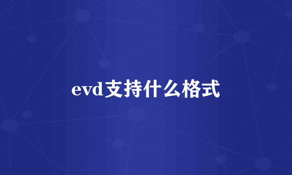 evd支持什么格式