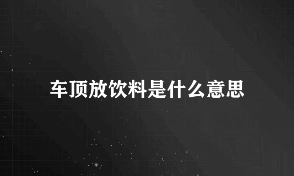 车顶放饮料是什么意思