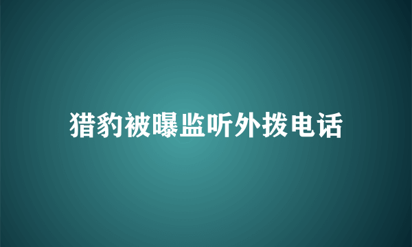 猎豹被曝监听外拨电话