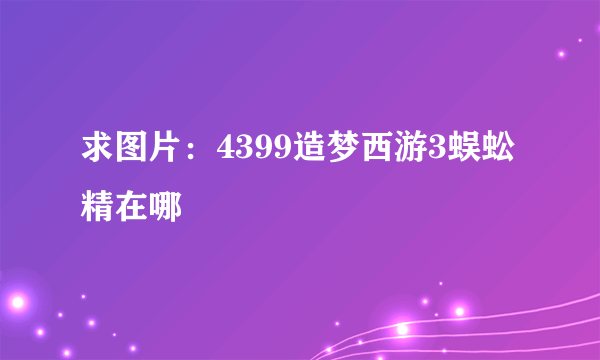 求图片：4399造梦西游3蜈蚣精在哪