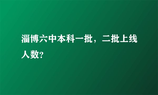 淄博六中本科一批，二批上线人数？