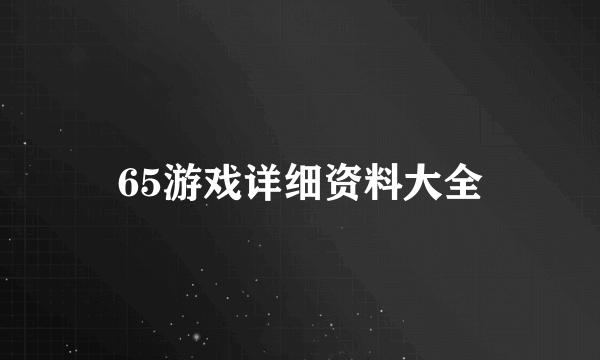 65游戏详细资料大全