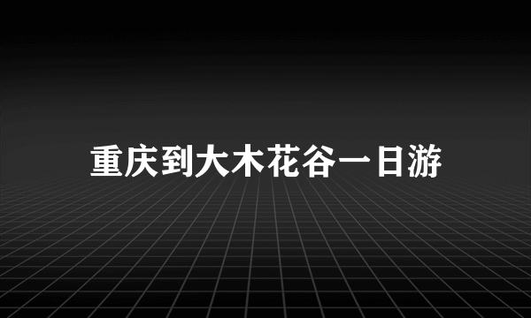 重庆到大木花谷一日游