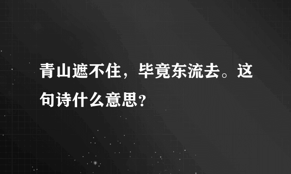 青山遮不住，毕竟东流去。这句诗什么意思？