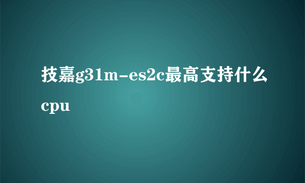 技嘉g31m-es2c最高支持什么cpu