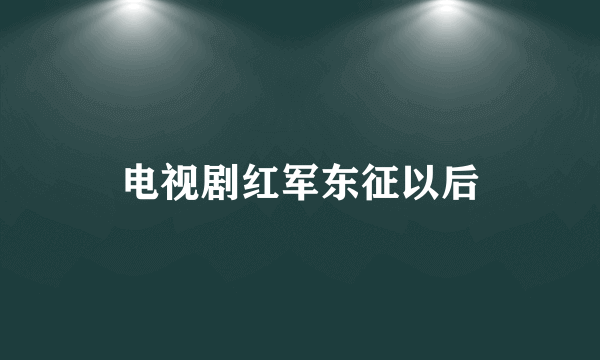 电视剧红军东征以后