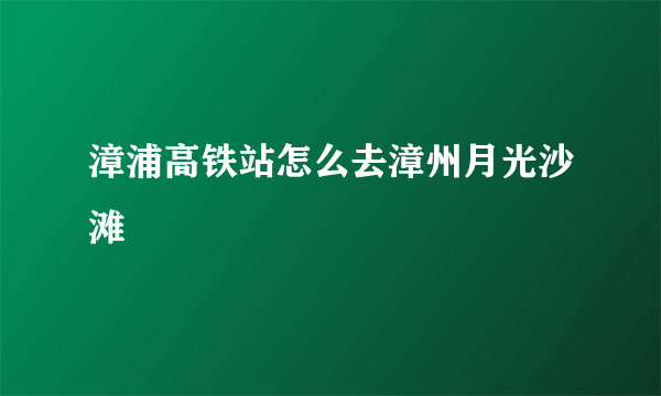 漳浦高铁站怎么去漳州月光沙滩