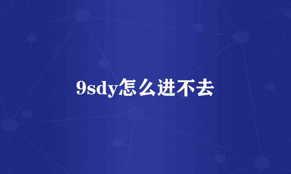 9sdy怎么进不去