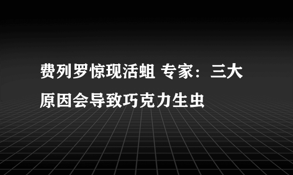 费列罗惊现活蛆 专家：三大原因会导致巧克力生虫