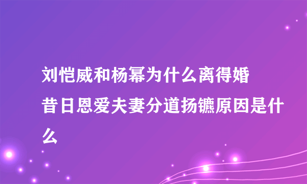 刘恺威和杨幂为什么离得婚 昔日恩爱夫妻分道扬镳原因是什么