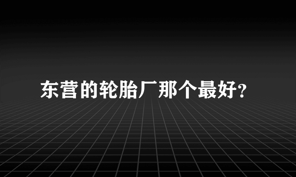 东营的轮胎厂那个最好？