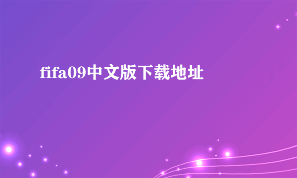 fifa09中文版下载地址