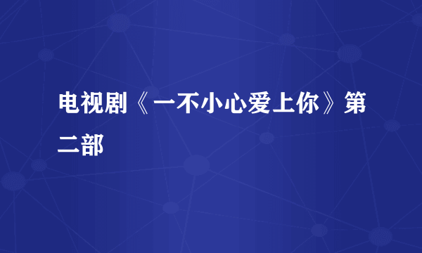 电视剧《一不小心爱上你》第二部