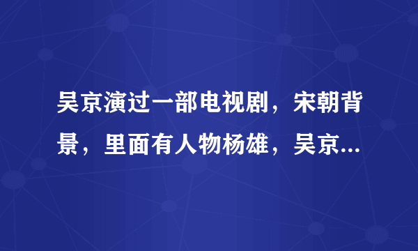 吴京演过一部电视剧，宋朝背景，里面有人物杨雄，吴京自己在客栈当个小伙计，喜欢偷老板的宝贝，是哪部啊