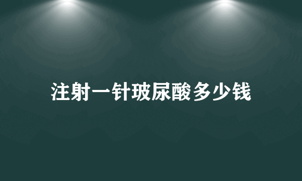 注射一针玻尿酸多少钱