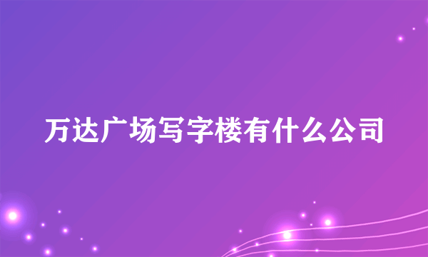 万达广场写字楼有什么公司